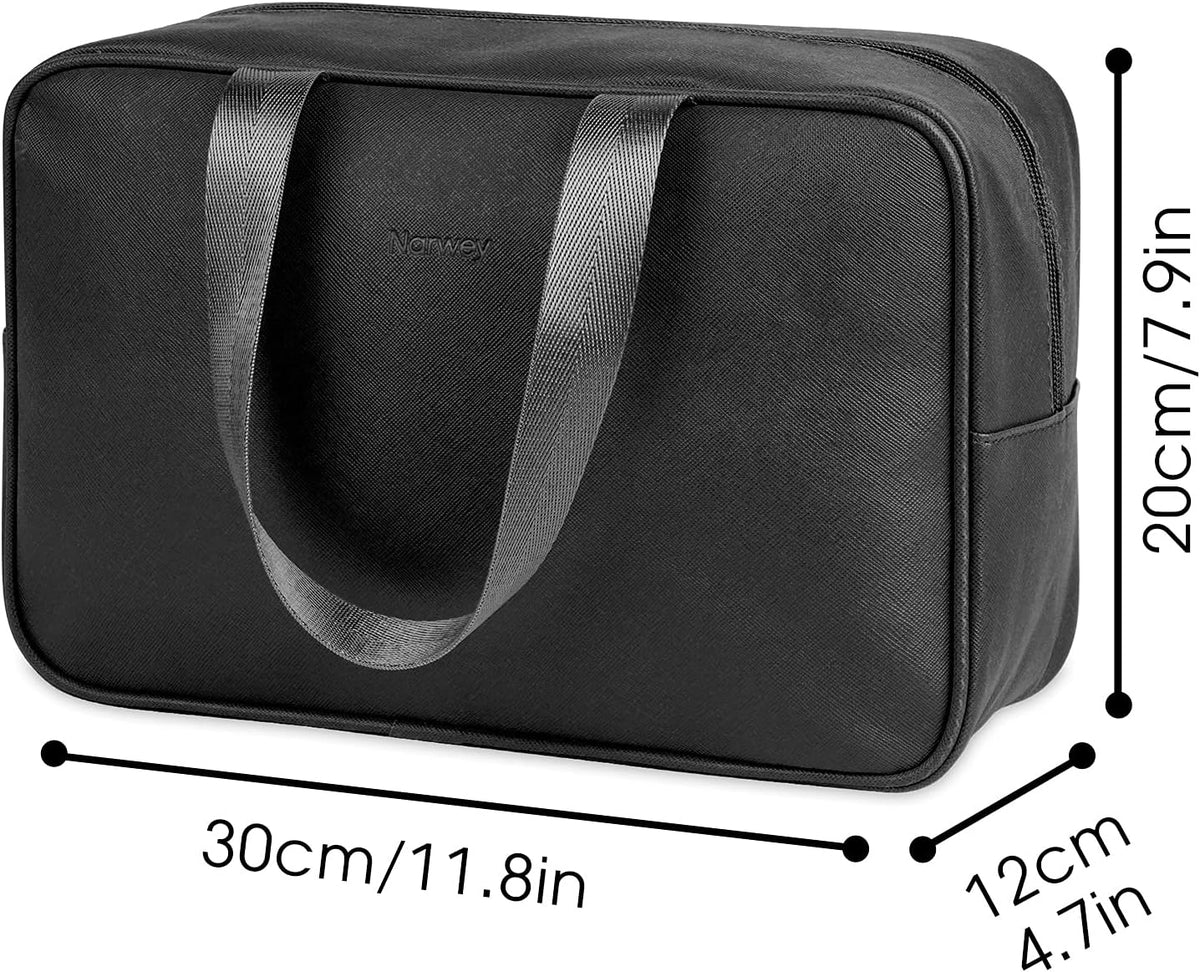 PU Leather Large Travel Toiletry Bag Women Toiletries Bag Skincare Bag Makeup Bag Organizer Make up bag Cosmetic Bag Medicine Bag for Girls (Large, Brown)