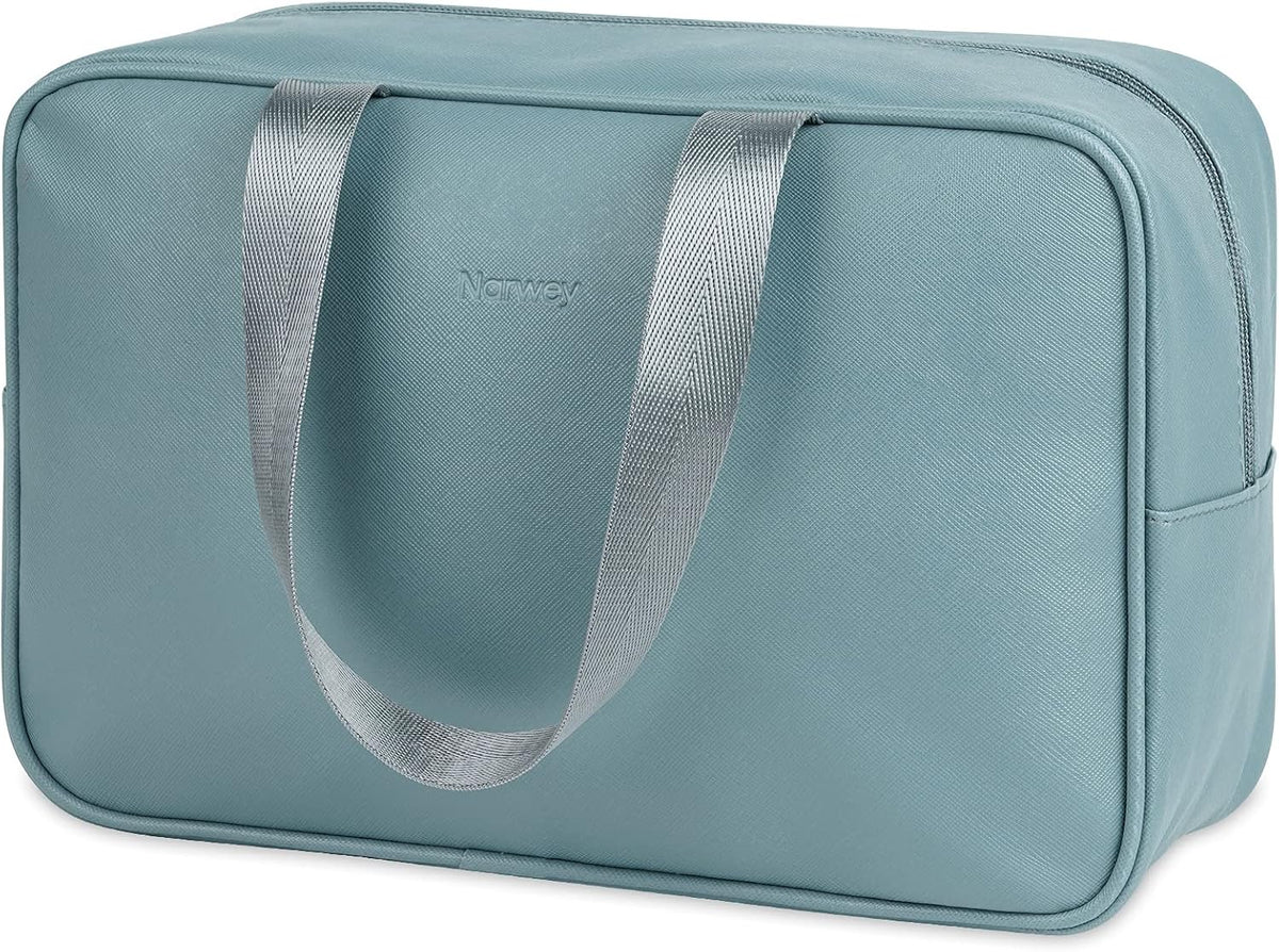 PU Leather Large Travel Toiletry Bag Women Toiletries Bag Skincare Bag Makeup Bag Organizer Make up bag Cosmetic Bag Medicine Bag for Girls (Large, Brown)