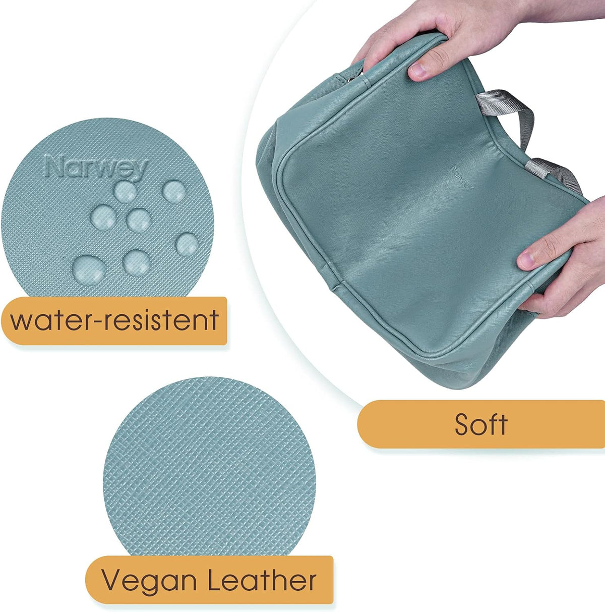 PU Leather Large Travel Toiletry Bag Women Toiletries Bag Skincare Bag Makeup Bag Organizer Make up bag Cosmetic Bag Medicine Bag for Girls (Large, Brown)