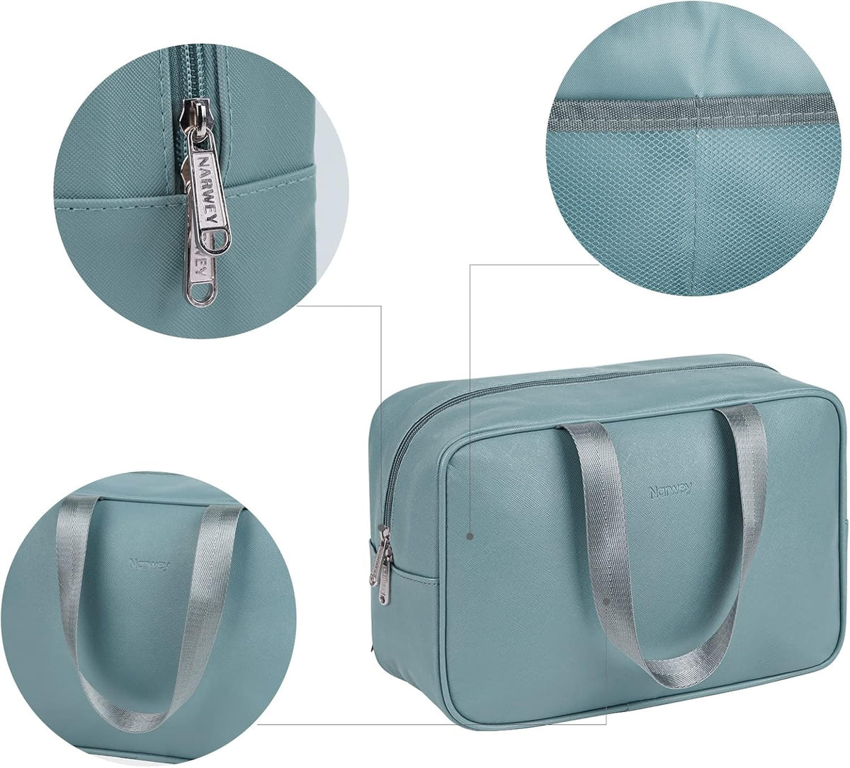 PU Leather Large Travel Toiletry Bag Women Toiletries Bag Skincare Bag Makeup Bag Organizer Make up bag Cosmetic Bag Medicine Bag for Girls (Large, Brown)