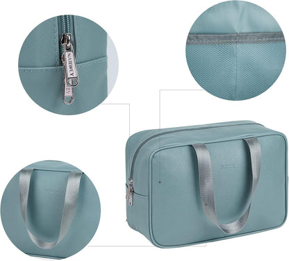 PU Leather Large Travel Toiletry Bag Women Toiletries Bag Skincare Bag Makeup Bag Organizer Make up bag Cosmetic Bag Medicine Bag for Girls (Large, Brown)