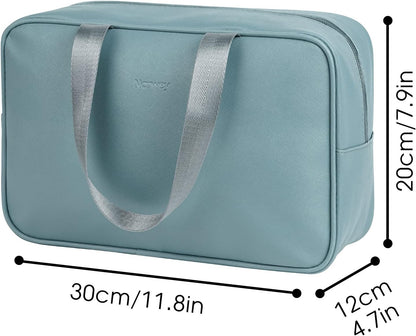 PU Leather Large Travel Toiletry Bag Women Toiletries Bag Skincare Bag Makeup Bag Organizer Make up bag Cosmetic Bag Medicine Bag for Girls (Large, Brown)