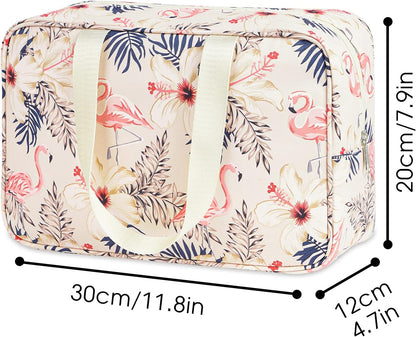 PU Leather Large Travel Toiletry Bag Women Toiletries Bag Skincare Bag Makeup Bag Organizer Make up bag Cosmetic Bag Medicine Bag for Girls (Large, Brown)