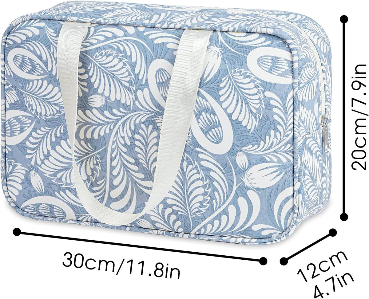PU Leather Large Travel Toiletry Bag Women Toiletries Bag Skincare Bag Makeup Bag Organizer Make up bag Cosmetic Bag Medicine Bag for Girls (Large, Brown)