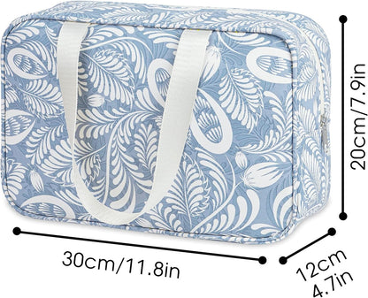 PU Leather Large Travel Toiletry Bag Women Toiletries Bag Skincare Bag Makeup Bag Organizer Make up bag Cosmetic Bag Medicine Bag for Girls (Large, Brown)