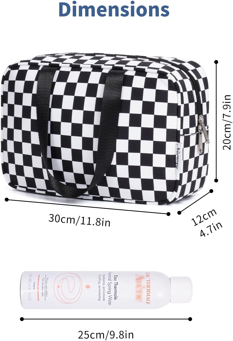 PU Leather Large Travel Toiletry Bag Women Toiletries Bag Skincare Bag Makeup Bag Organizer Make up bag Cosmetic Bag Medicine Bag for Girls (Large, Brown)