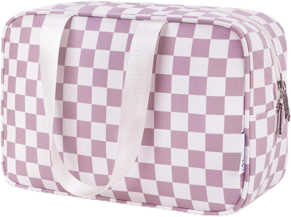 PU Leather Large Travel Toiletry Bag Women Toiletries Bag Skincare Bag Makeup Bag Organizer Make up bag Cosmetic Bag Medicine Bag for Girls (Large, Brown)