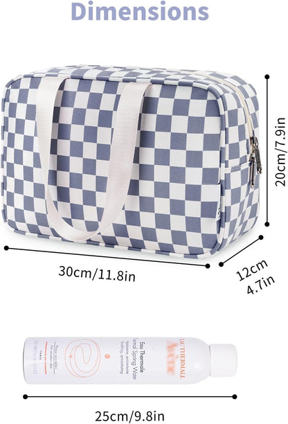 PU Leather Large Travel Toiletry Bag Women Toiletries Bag Skincare Bag Makeup Bag Organizer Make up bag Cosmetic Bag Medicine Bag for Girls (Large, Brown)
