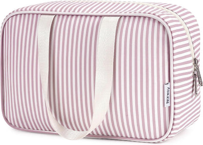 PU Leather Large Travel Toiletry Bag Women Toiletries Bag Skincare Bag Makeup Bag Organizer Make up bag Cosmetic Bag Medicine Bag for Girls (Large, Brown)