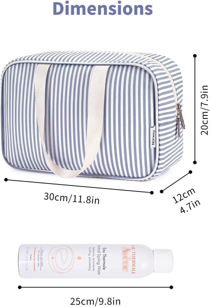 PU Leather Large Travel Toiletry Bag Women Toiletries Bag Skincare Bag Makeup Bag Organizer Make up bag Cosmetic Bag Medicine Bag for Girls (Large, Brown)