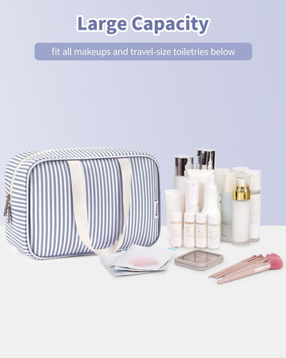 PU Leather Large Travel Toiletry Bag Women Toiletries Bag Skincare Bag Makeup Bag Organizer Make up bag Cosmetic Bag Medicine Bag for Girls (Large, Brown)
