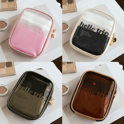 Portable Toiletry Organizer Bag PVC material has a clear design for easy access and clean storage travel set