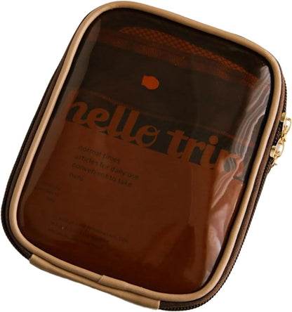 Portable Toiletry Organizer Bag PVC material has a clear design for easy access and clean storage travel set