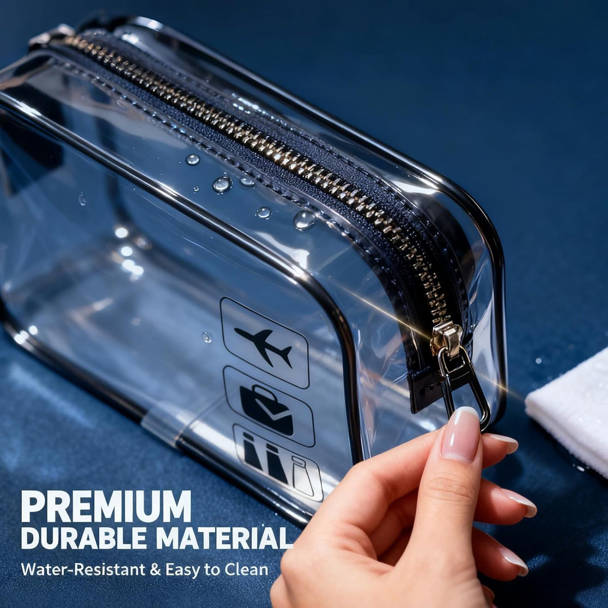 5 Pack Clear Toiletry Bag Clear Makeup Bag Zipper Toiletry Pouch | Includes 2S 2M 1L PVC Cosmetic Pouches with Zipper for TSA Toiletry Bag Set Travel Packing and Daily Organization