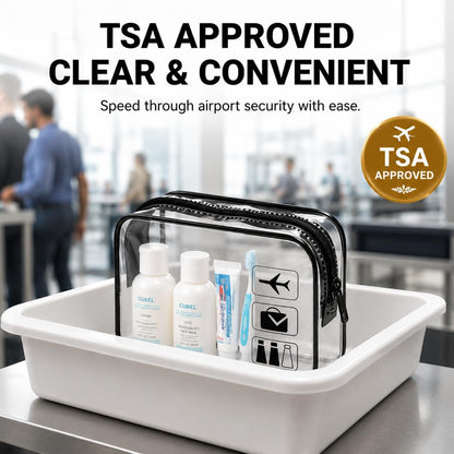 5 Pack Clear Toiletry Bag Clear Makeup Bag Zipper Toiletry Pouch | Includes 2S 2M 1L PVC Cosmetic Pouches with Zipper for TSA Toiletry Bag Set Travel Packing and Daily Organization