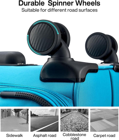 16 Inch Underseat Carry On Luggage with Wheels Small Suitcase Softside Luggage Bags for Travel Lightweight Suitcases with Wheels Travel Luggage Personal Item for Men and Women(Forest Green)