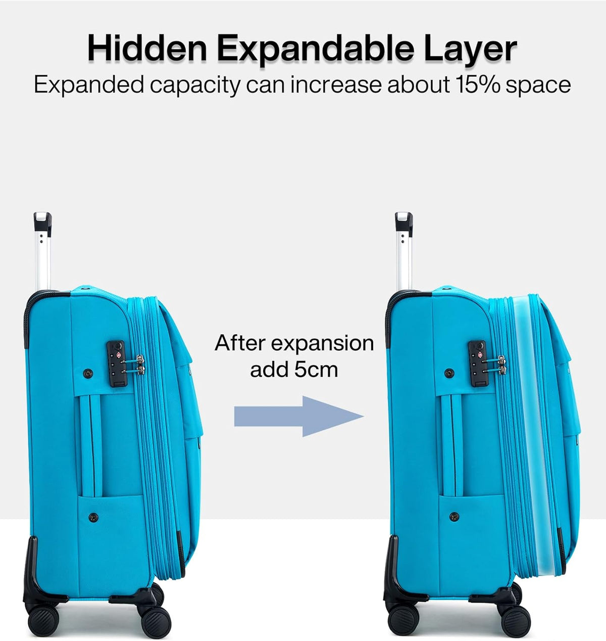 16 Inch Underseat Carry On Luggage with Wheels Small Suitcase Softside Luggage Bags for Travel Lightweight Suitcases with Wheels Travel Luggage Personal Item for Men and Women(Forest Green)