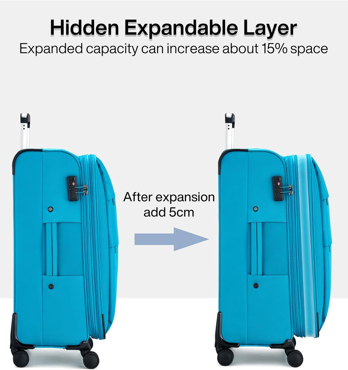 16 Inch Underseat Carry On Luggage with Wheels Small Suitcase Softside Luggage Bags for Travel Lightweight Suitcases with Wheels Travel Luggage Personal Item for Men and Women(Forest Green)