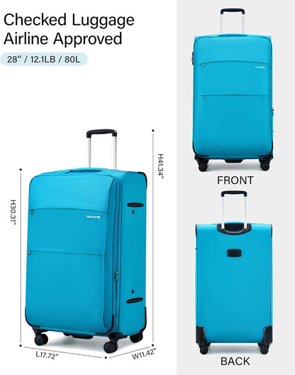 16 Inch Underseat Carry On Luggage with Wheels Small Suitcase Softside Luggage Bags for Travel Lightweight Suitcases with Wheels Travel Luggage Personal Item for Men and Women(Forest Green)