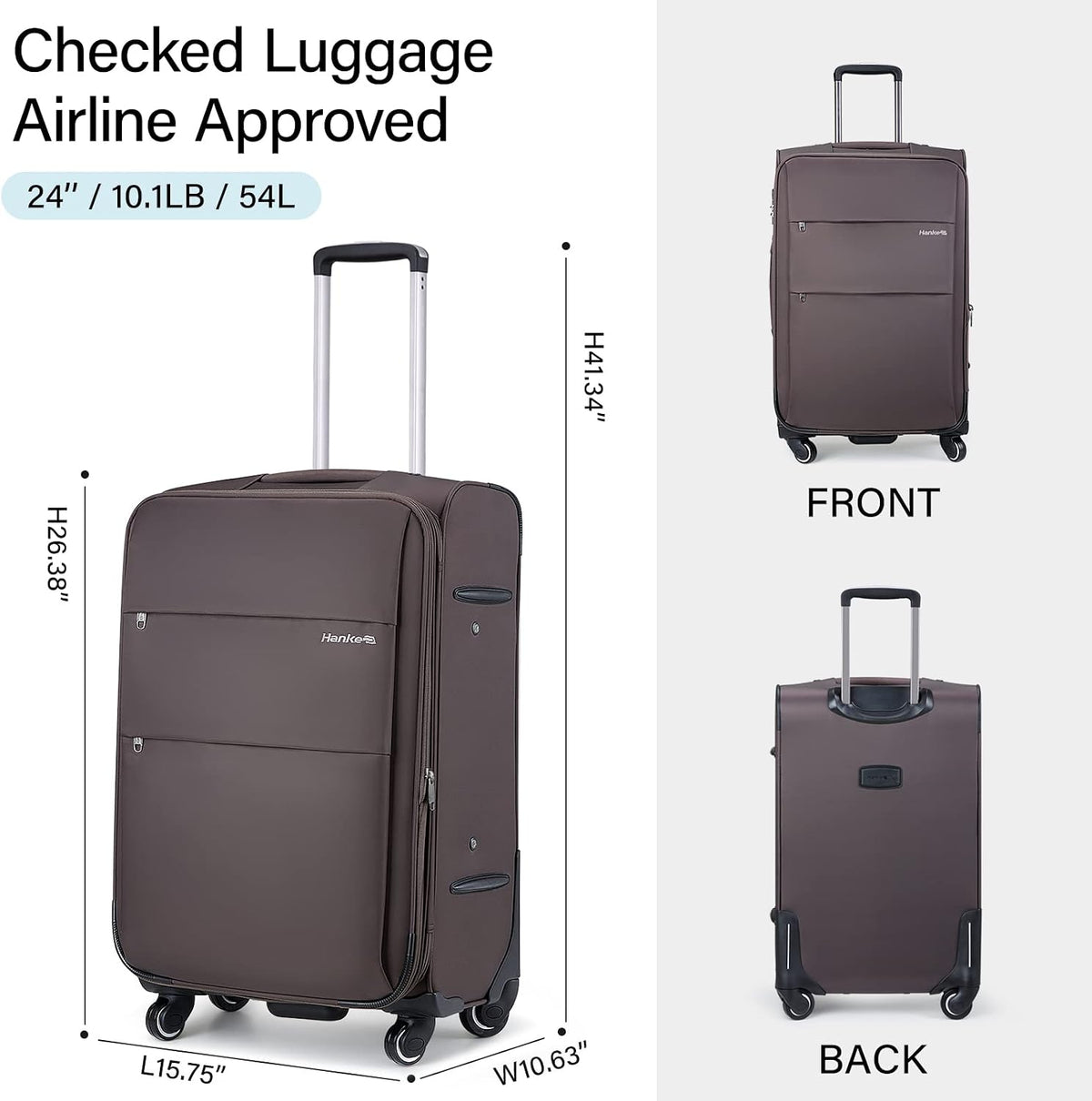 16 Inch Underseat Carry On Luggage with Wheels Small Suitcase Softside Luggage Bags for Travel Lightweight Suitcases with Wheels Travel Luggage Personal Item for Men and Women(Forest Green)