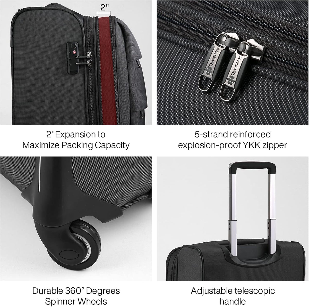 16 Inch Underseat Carry On Luggage with Wheels Small Suitcase Softside Luggage Bags for Travel Lightweight Suitcases with Wheels Travel Luggage Personal Item for Men and Women(Forest Green)