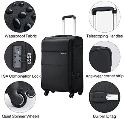 16 Inch Underseat Carry On Luggage with Wheels Small Suitcase Softside Luggage Bags for Travel Lightweight Suitcases with Wheels Travel Luggage Personal Item for Men and Women(Forest Green)
