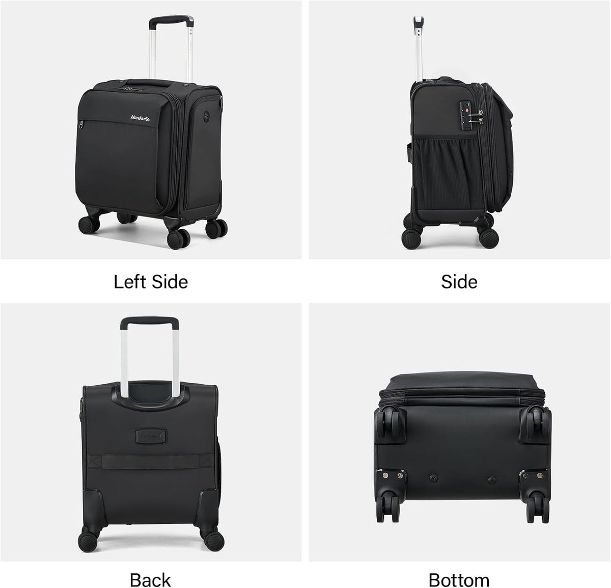 16 Inch Underseat Carry On Luggage with Wheels Small Suitcase Softside Luggage Bags for Travel Lightweight Suitcases with Wheels Travel Luggage Personal Item for Men and Women(Forest Green)
