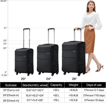16 Inch Underseat Carry On Luggage with Wheels Small Suitcase Softside Luggage Bags for Travel Lightweight Suitcases with Wheels Travel Luggage Personal Item for Men and Women(Forest Green)