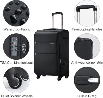 16 Inch Underseat Carry On Luggage with Wheels Small Suitcase Softside Luggage Bags for Travel Lightweight Suitcases with Wheels Travel Luggage Personal Item for Men and Women(Forest Green)