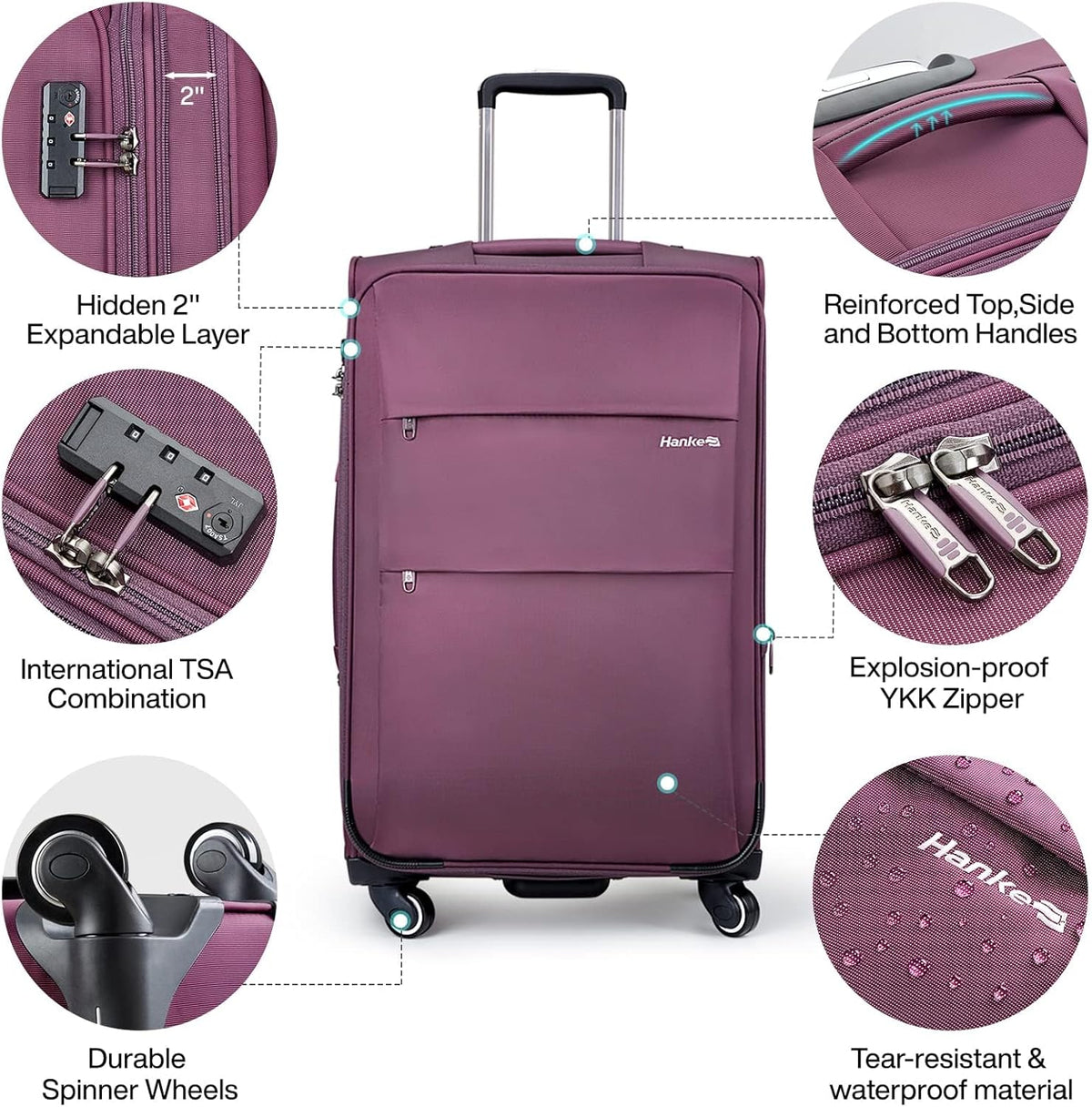 16 Inch Underseat Carry On Luggage with Wheels Small Suitcase Softside Luggage Bags for Travel Lightweight Suitcases with Wheels Travel Luggage Personal Item for Men and Women(Forest Green)
