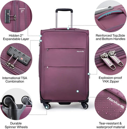 16 Inch Underseat Carry On Luggage with Wheels Small Suitcase Softside Luggage Bags for Travel Lightweight Suitcases with Wheels Travel Luggage Personal Item for Men and Women(Forest Green)