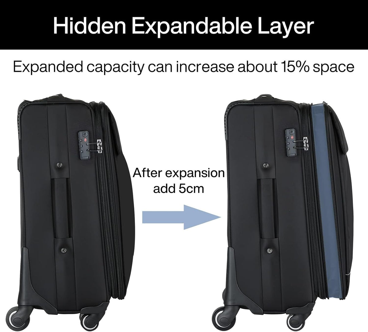 16 Inch Underseat Carry On Luggage with Wheels Small Suitcase Softside Luggage Bags for Travel Lightweight Suitcases with Wheels Travel Luggage Personal Item for Men and Women(Forest Green)