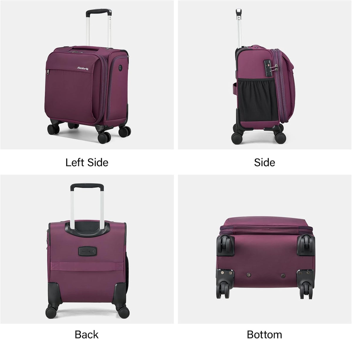 16 Inch Underseat Carry On Luggage with Wheels Small Suitcase Softside Luggage Bags for Travel Lightweight Suitcases with Wheels Travel Luggage Personal Item for Men and Women(Forest Green)