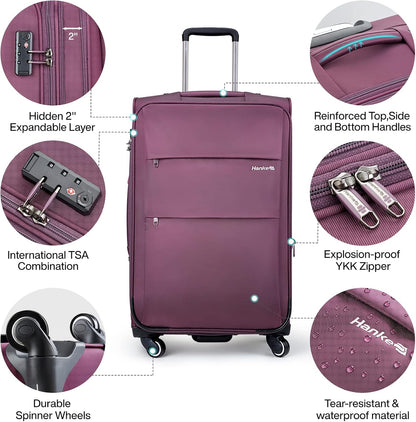 16 Inch Underseat Carry On Luggage with Wheels Small Suitcase Softside Luggage Bags for Travel Lightweight Suitcases with Wheels Travel Luggage Personal Item for Men and Women(Forest Green)