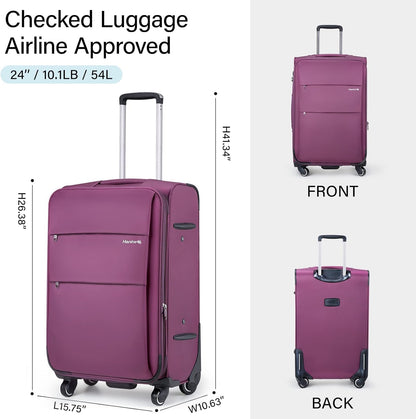 16 Inch Underseat Carry On Luggage with Wheels Small Suitcase Softside Luggage Bags for Travel Lightweight Suitcases with Wheels Travel Luggage Personal Item for Men and Women(Forest Green)