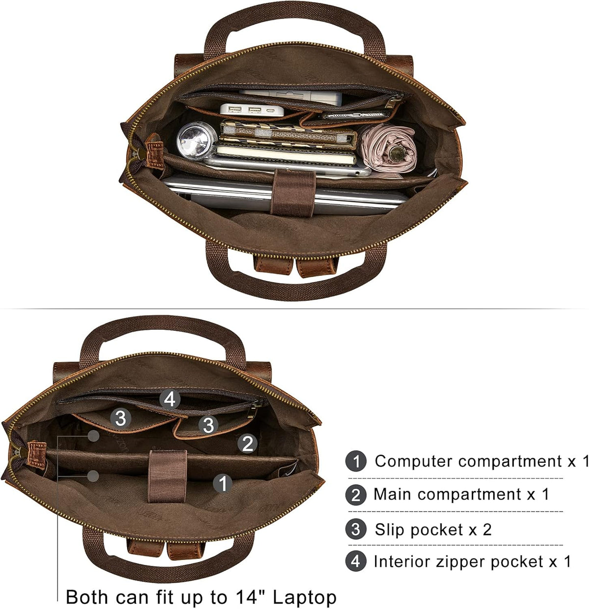 Women Genuine Leather Backpack Purse Retro Top-handle Bags Vintage Totes | Top Grain Leather, Padded Laptop Compartment, Top-handle Handbags, Vintage Casual Purse, Work Everyday