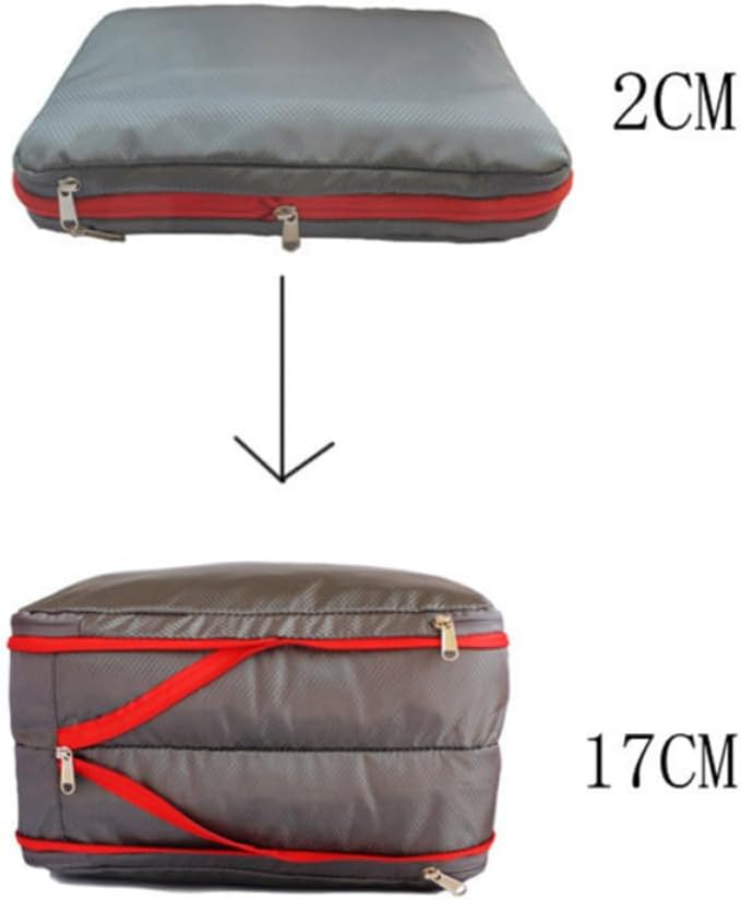 Nylon Waterproof Compression Storage Bag with Clean-dirty Separation Design, Double Layer Travel Clothes Organizer, Volume-reducing Bag for Camping and Music Festivals