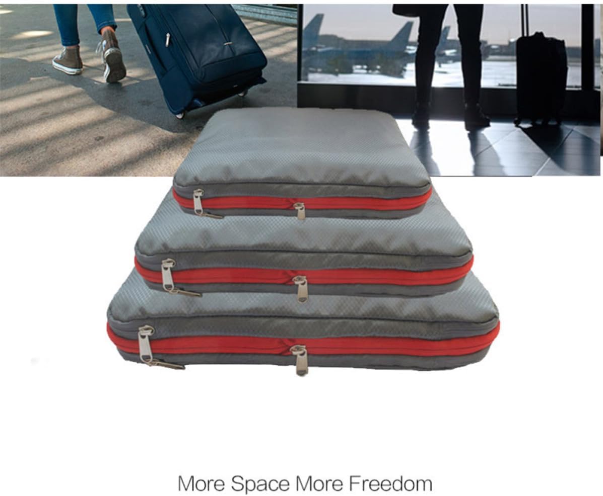 Nylon Waterproof Compression Storage Bag with Clean-dirty Separation Design, Double Layer Travel Clothes Organizer, Volume-reducing Bag for Camping and Music Festivals