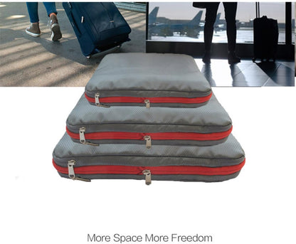 Nylon Waterproof Compression Storage Bag with Clean-dirty Separation Design, Double Layer Travel Clothes Organizer, Volume-reducing Bag for Camping and Music Festivals