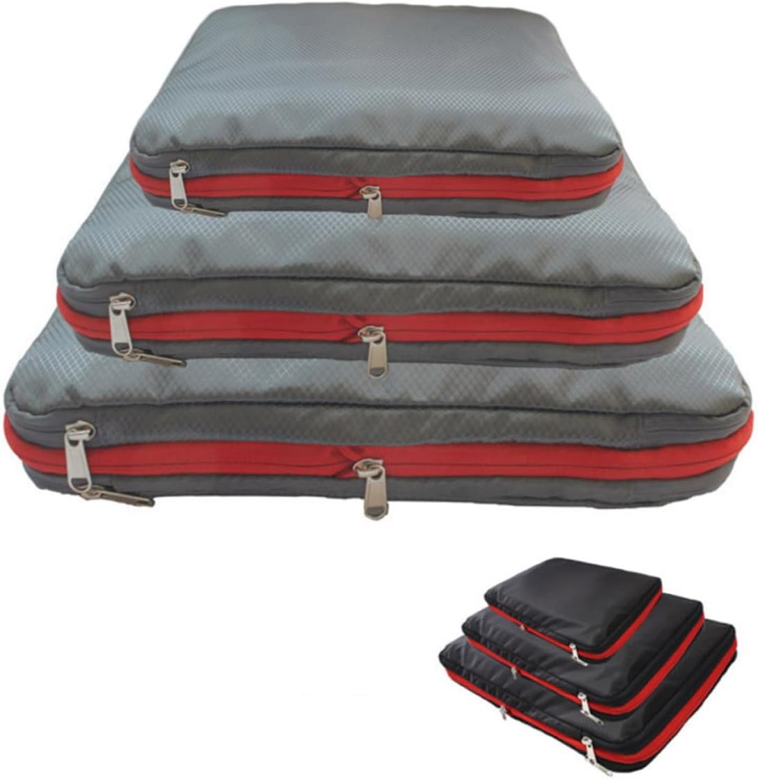 Nylon Waterproof Compression Storage Bag with Clean-dirty Separation Design, Double Layer Travel Clothes Organizer, Volume-reducing Bag for Camping and Music Festivals