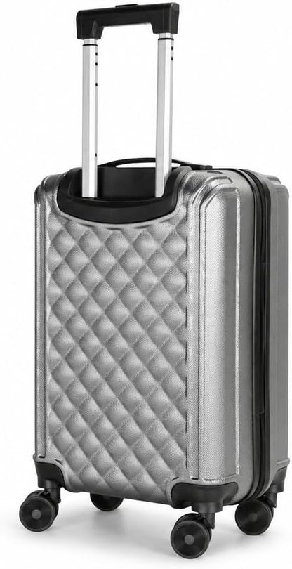 20 Inch Carry On Luggage, Lightweight Hard Shell Rolling Suitcase with Spinner Wheels, Airline Approved Hardside Travel Suitcase with Telescoping Handle (Champagne Beige)