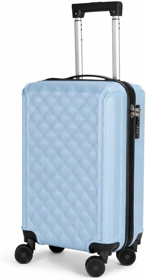 20 Inch Carry On Luggage, Lightweight Hard Shell Rolling Suitcase with Spinner Wheels, Airline Approved Hardside Travel Suitcase with Telescoping Handle (Champagne Beige)