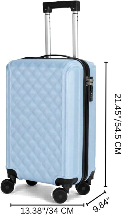 20 Inch Carry On Luggage, Lightweight Hard Shell Rolling Suitcase with Spinner Wheels, Airline Approved Hardside Travel Suitcase with Telescoping Handle (Champagne Beige)