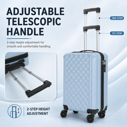 20 Inch Carry On Luggage, Lightweight Hard Shell Rolling Suitcase with Spinner Wheels, Airline Approved Hardside Travel Suitcase with Telescoping Handle (Champagne Beige)