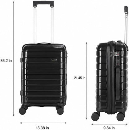 20 Inch Carry On Luggage, Lightweight Hard Shell Rolling Suitcase with Spinner Wheels, Airline Approved Hardside Travel Suitcase with Telescoping Handle (Champagne Beige)