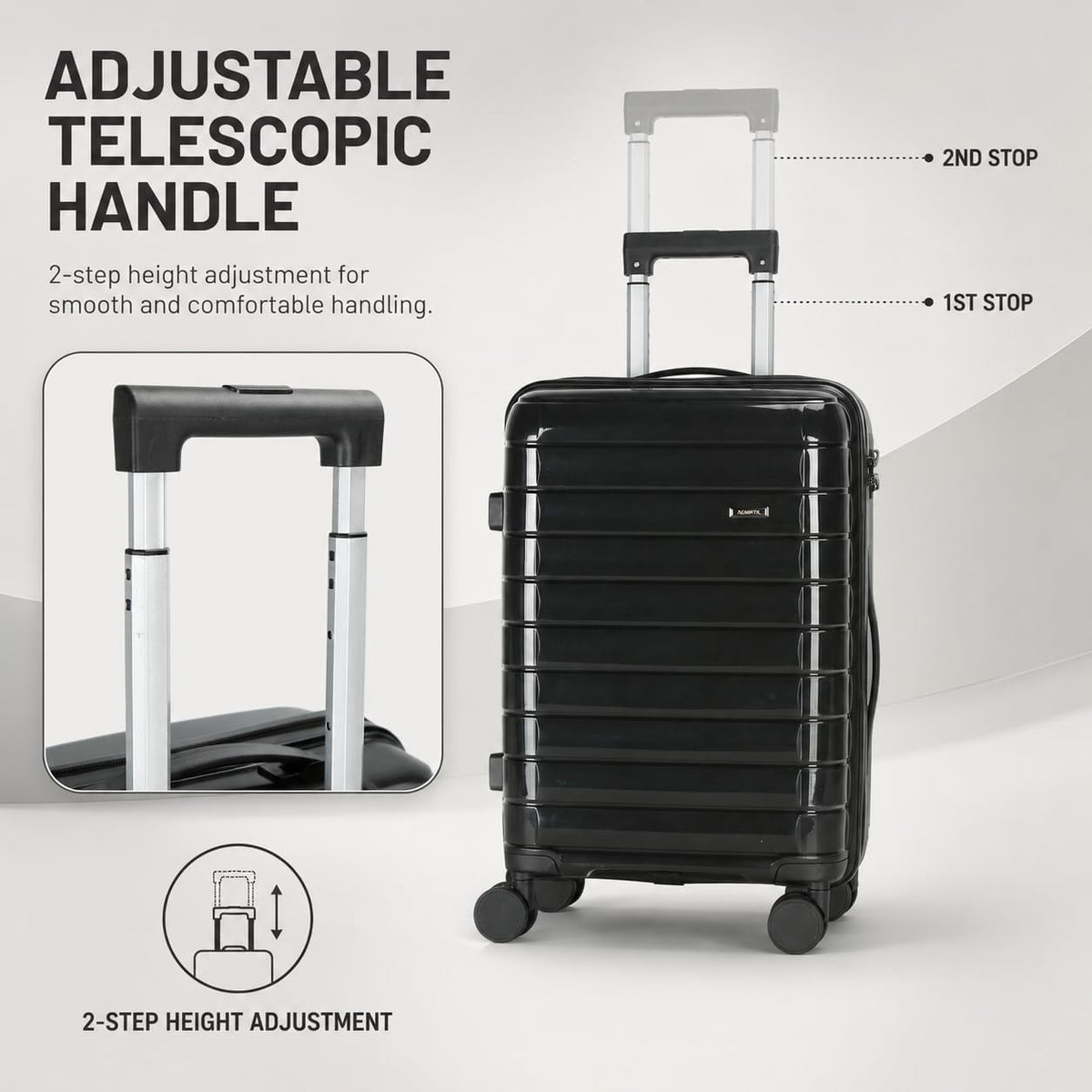 20 Inch Carry On Luggage, Lightweight Hard Shell Rolling Suitcase with Spinner Wheels, Airline Approved Hardside Travel Suitcase with Telescoping Handle (Champagne Beige)