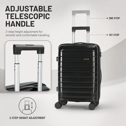 20 Inch Carry On Luggage, Lightweight Hard Shell Rolling Suitcase with Spinner Wheels, Airline Approved Hardside Travel Suitcase with Telescoping Handle (Champagne Beige)