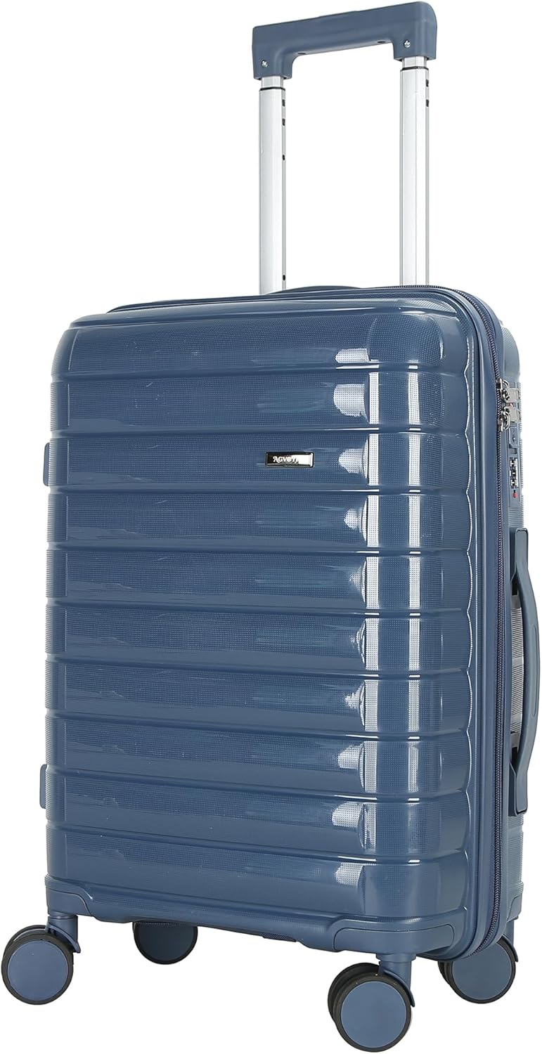 20 Inch Carry On Luggage, Lightweight Hard Shell Rolling Suitcase with Spinner Wheels, Airline Approved Hardside Travel Suitcase with Telescoping Handle (Champagne Beige)