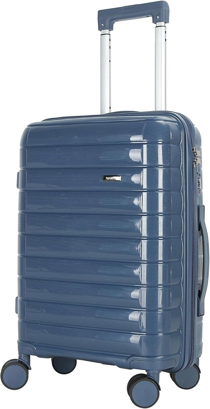 20 Inch Carry On Luggage, Lightweight Hard Shell Rolling Suitcase with Spinner Wheels, Airline Approved Hardside Travel Suitcase with Telescoping Handle (Champagne Beige)