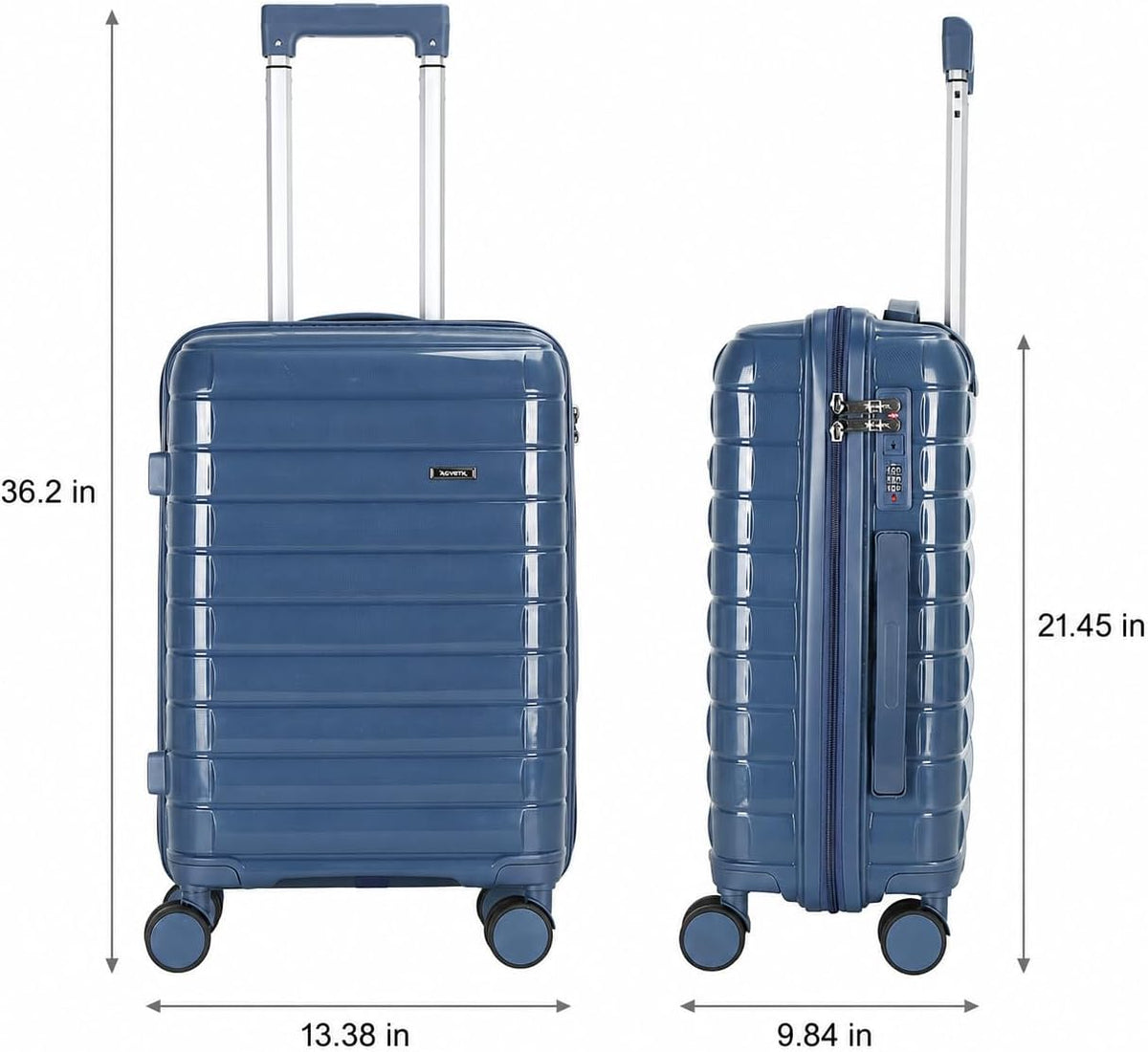 20 Inch Carry On Luggage, Lightweight Hard Shell Rolling Suitcase with Spinner Wheels, Airline Approved Hardside Travel Suitcase with Telescoping Handle (Champagne Beige)
